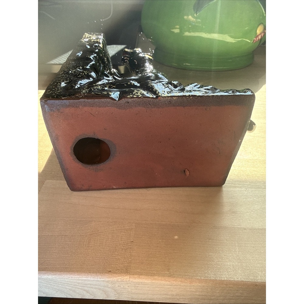 One Mid-Century/Hollywood Regency Black Panther w Gold Bookend, Glazed Redware - Picture 7 of 7